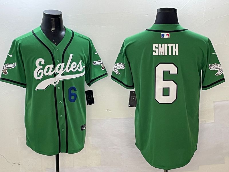 Men Philadelphia Eagles #6 Smith Green three generations Jointly Name 2025 Nike Limited NFL Jersey style 10